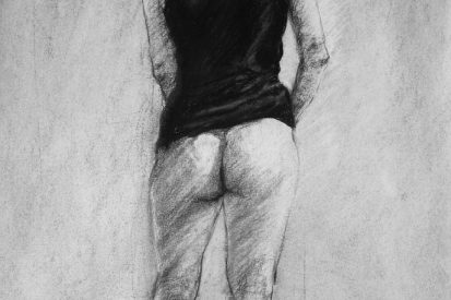 Cami 81cm x 59cm (including frame) charcoal on paper