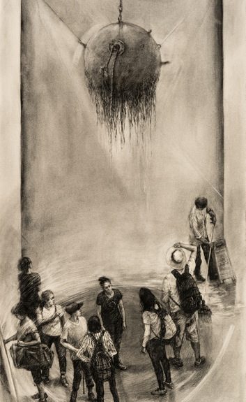 H.M.A.S. Story Book II 2020 116 cm x 64 cm charcoal, conte on Arches Finalist in the Gosford Art Prize, 2020