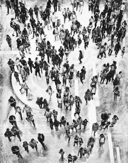 What Was (Shatin series) 2020 Height 100 cm Width 70 cm charcoal, conte on Fabriano Finalist in the Ravenswood Prize, 2020